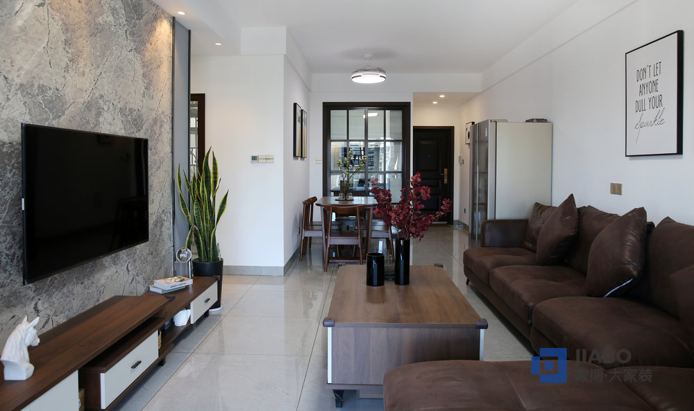 株洲桂花城97㎡三室兩廳裝修樣板間 客廳.jpg