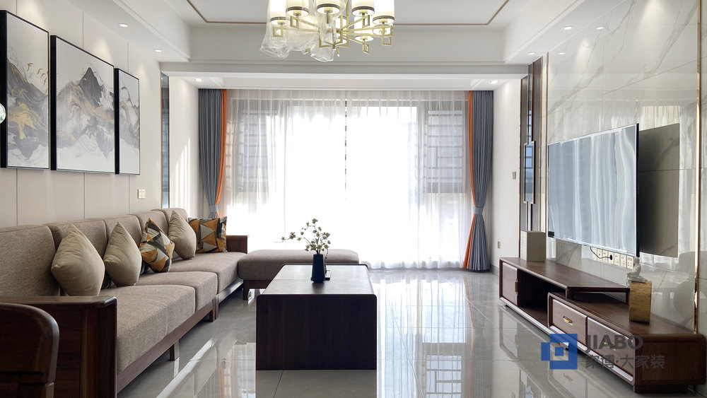 株洲江灣一號130㎡三室兩廳裝修樣板間 2客廳.jpg