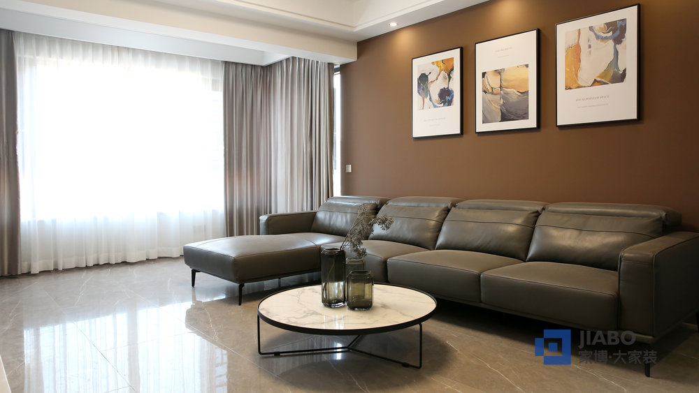 株洲紫金華府117㎡四室兩廳裝修樣板間 客廳.jpg