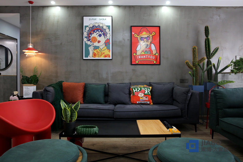 逸都花園裝修效果圖現(xiàn)代混搭風(fēng)格設(shè)計(jì)案例 沙發(fā)背景墻.jpg