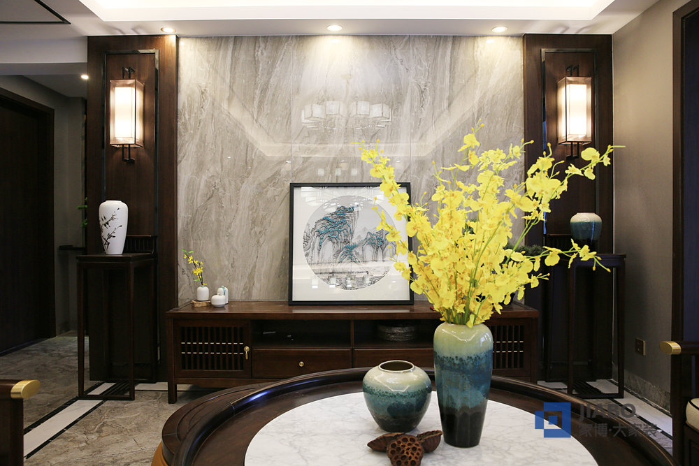 藍(lán)溪谷三室兩廳中式風(fēng)格裝修效果圖 背景墻.jpg